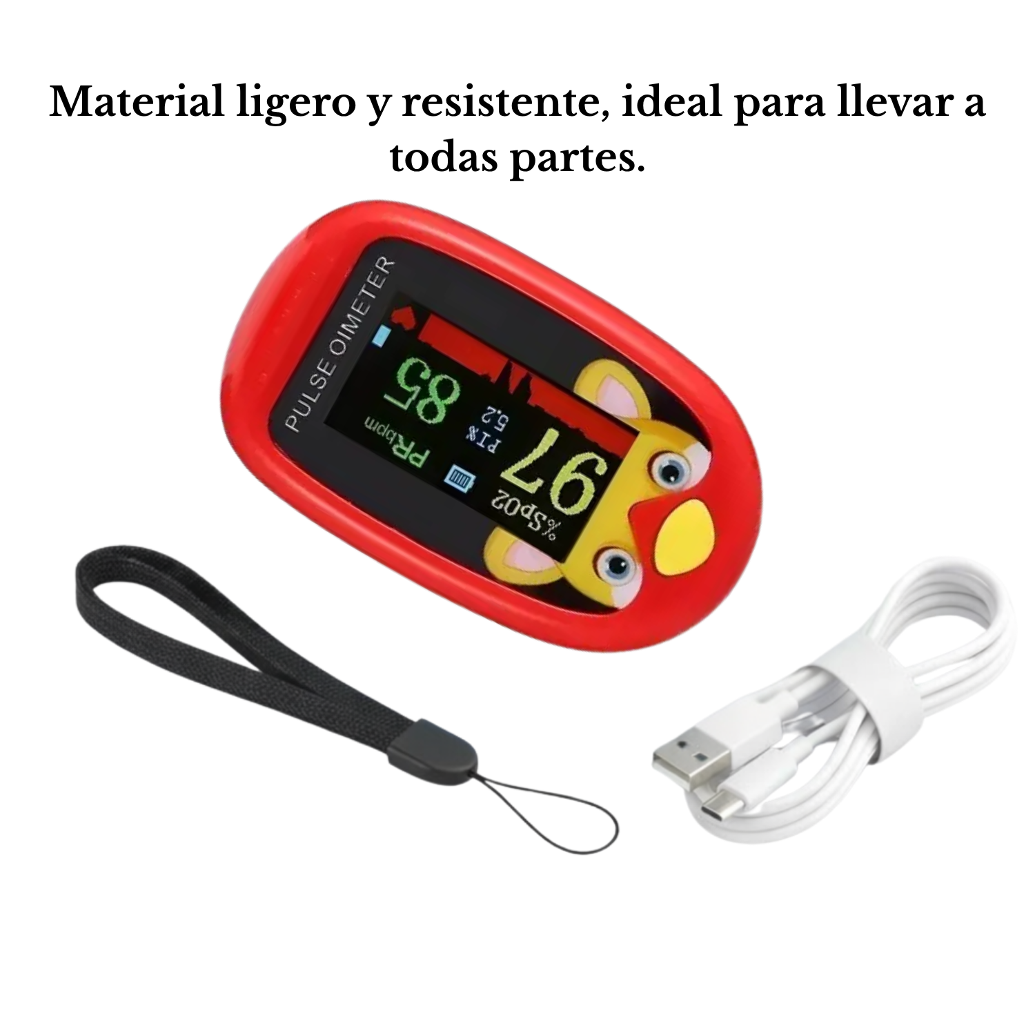 Saturómetro Pediátrico - Oxímetro de Pulso Recargable USB-C - Imagen 2