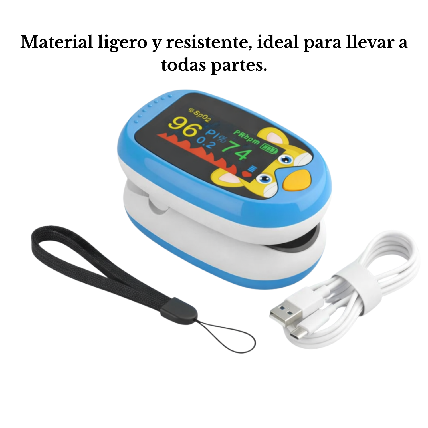 Saturómetro Pediátrico - Oxímetro de Pulso Recargable USB-C - Imagen 3