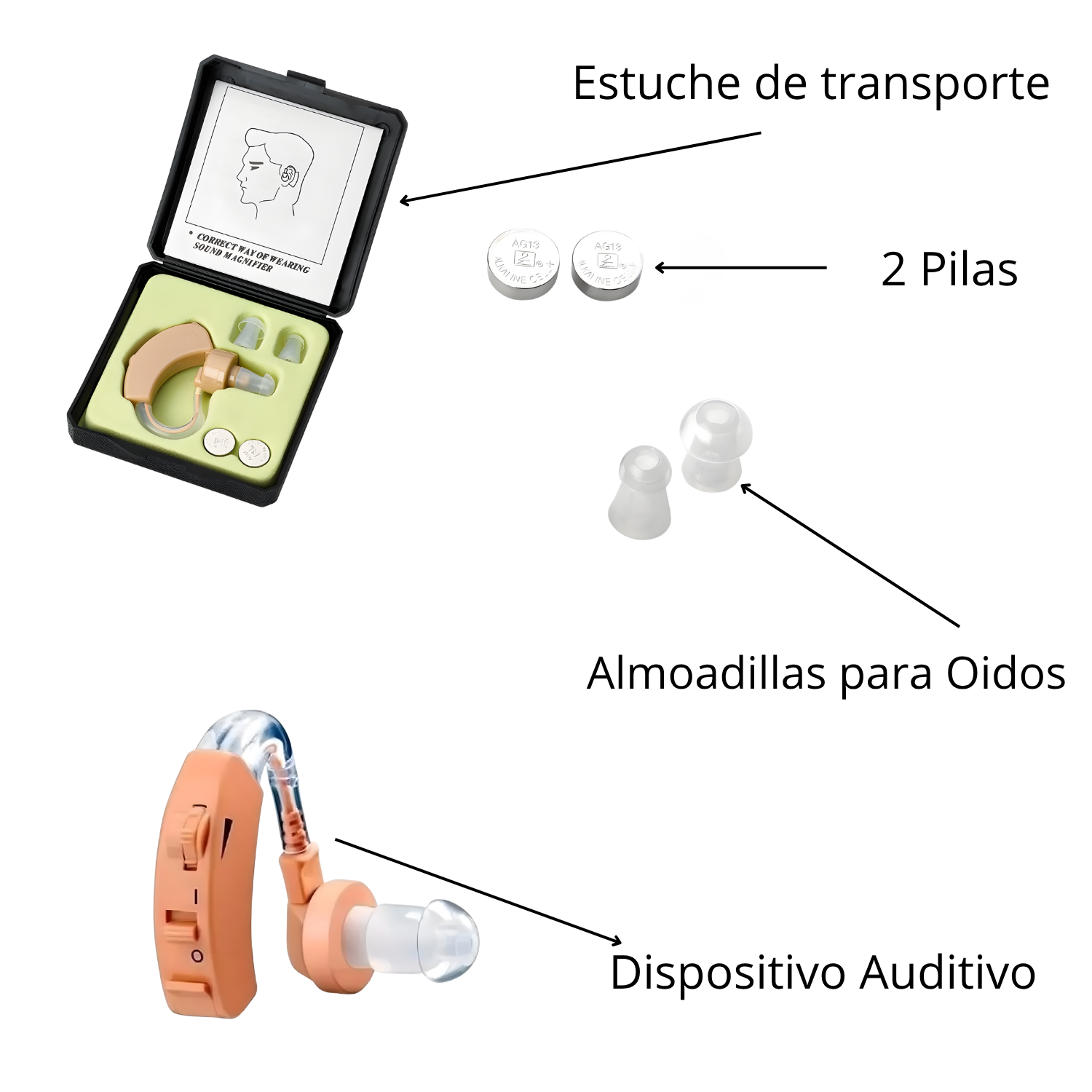 Audífonos Para Sordera Con Baterías , Audífonos Ortopédicos - Imagen 2