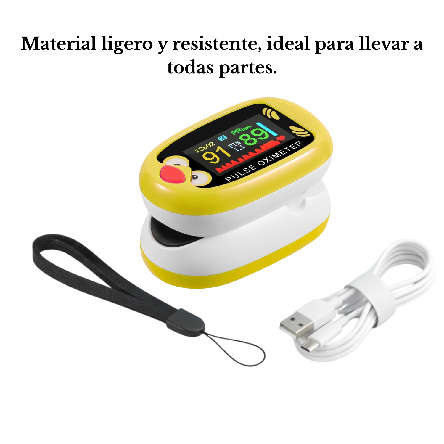 Saturómetro Pediátrico - Oxímetro de Pulso Recargable USB-C - Imagen 4